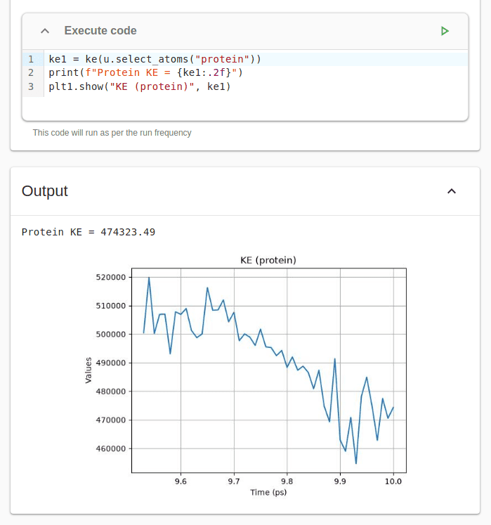 Widget output